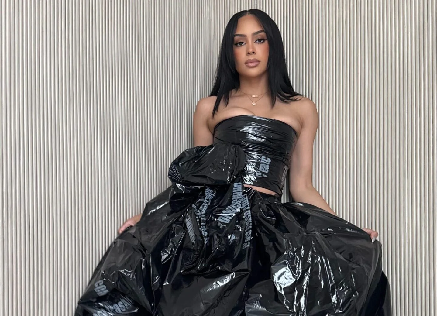 Kristy Sarah Scott Wears Moschino Runway Rubbish Bag For On a regular basis Errands