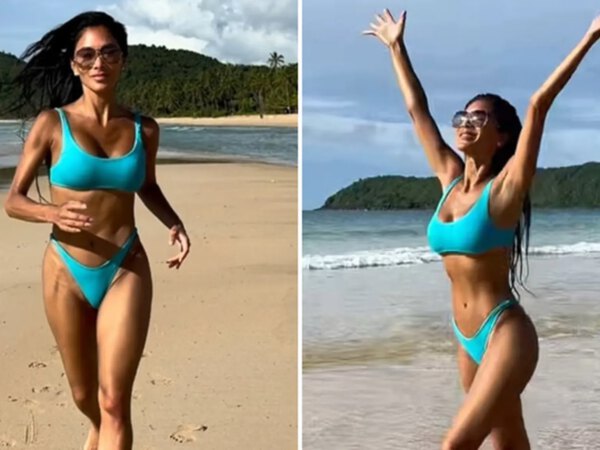 Nicole Scherzinger Stuns in Revealing Blue Bikini!