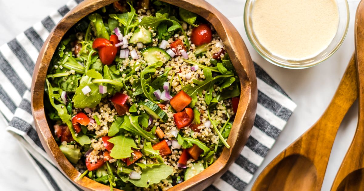 Mediterranean Quinoa Bowl {Recent, Quick & Excellent for Meal Prep!}