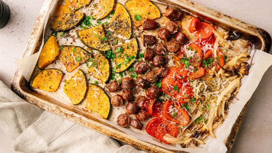 One Pan Sausage and Acorn Squash {Simple And Cozy!}