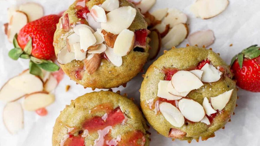 Strawberry Matcha Protein Muffins – Match Foodie Finds