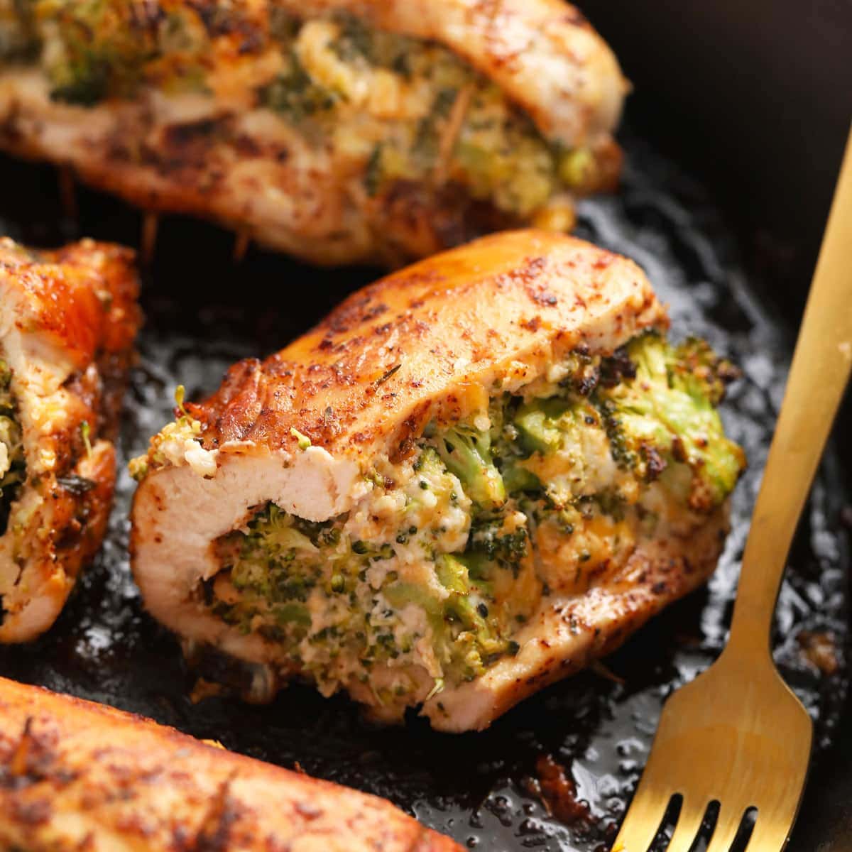 Broccoli and Cheese Stuffed Rooster Breasts