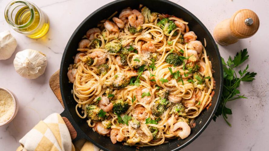 Lemon and Broccoli Pasta Shrimp