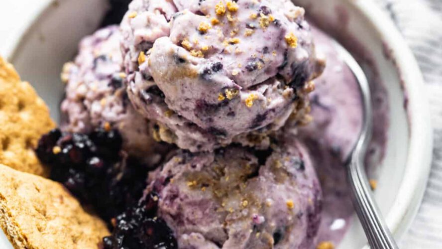 Cottage Cheese Ice Cream (Blackberry Cheesecake)