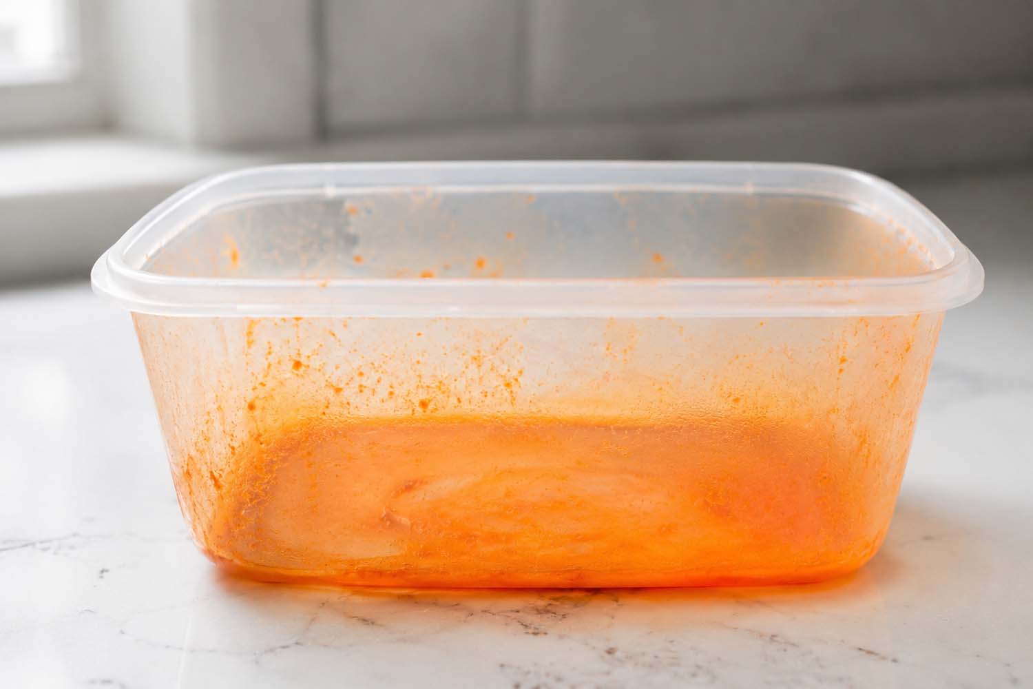 Take away Tomato Sauce Stains from Plastic Containers