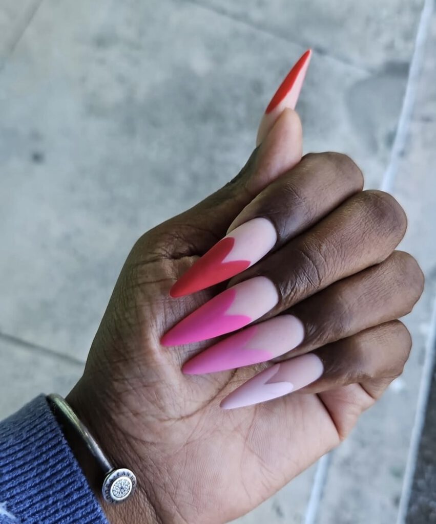 Pink matte nail designs