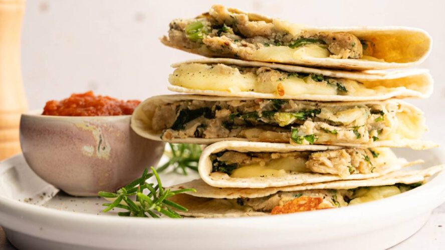 Rosemary White Bean and Kale Quesadillas