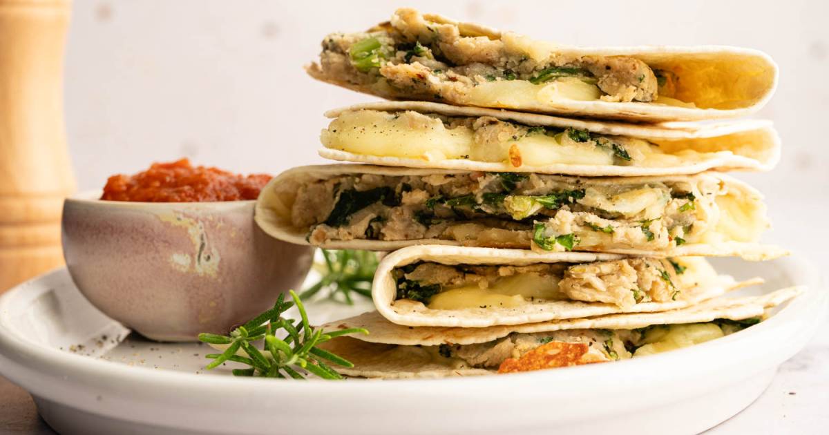 Rosemary White Bean and Kale Quesadillas