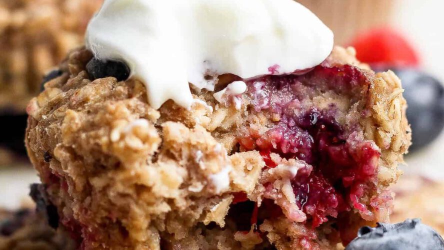 Triple Berry Baked Oatmeal Cups
