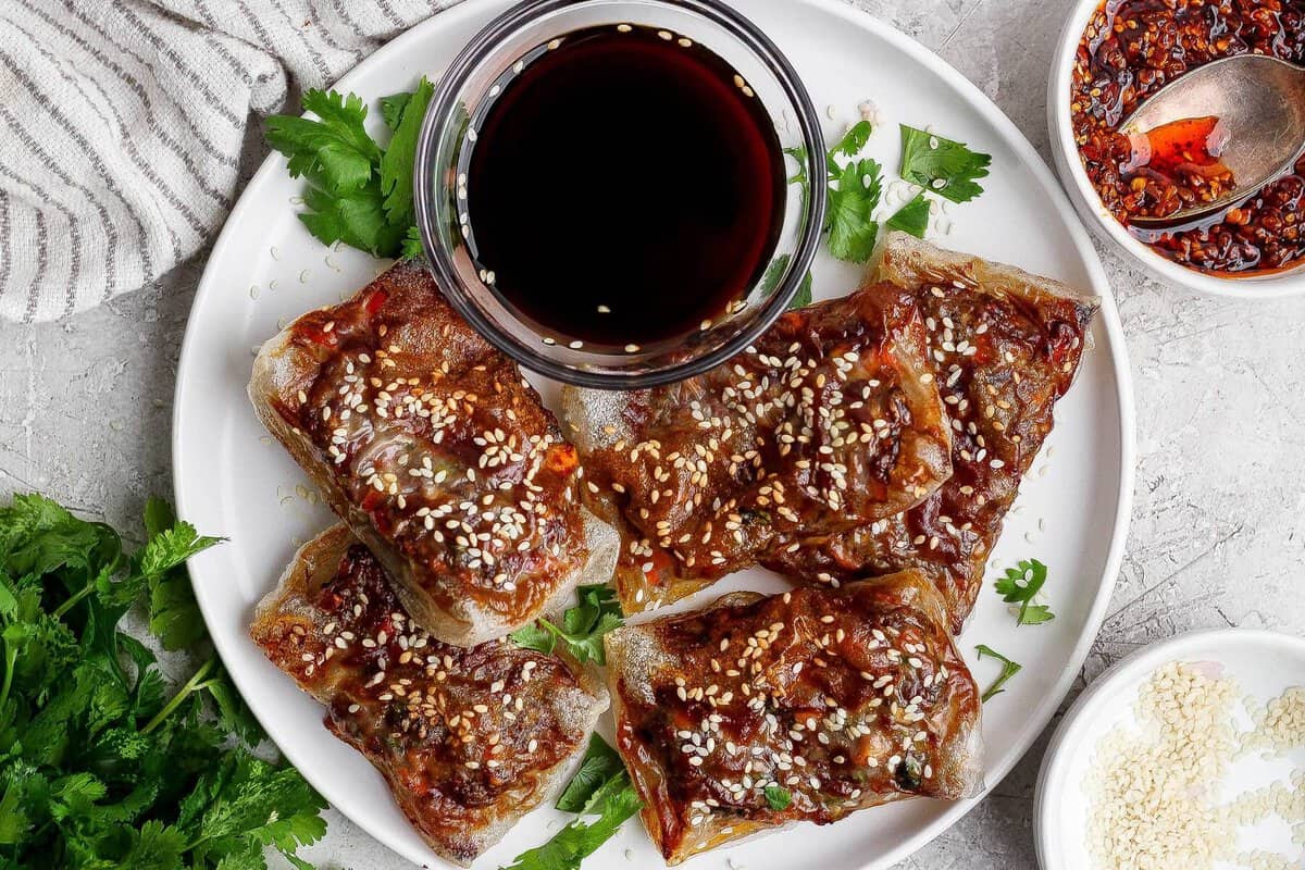 Crispy Air Fryer Chili Crunch Rolls (Rice Paper Wrapped!)