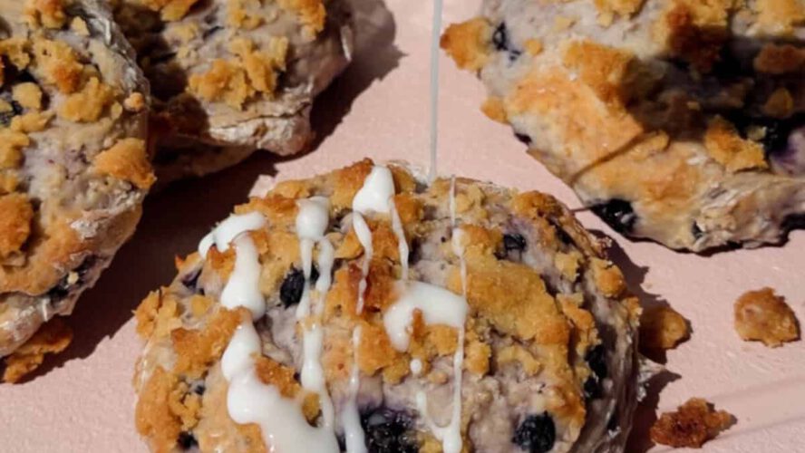 Blueberry Cottage Cheese Biscuits with Streusel Topping
