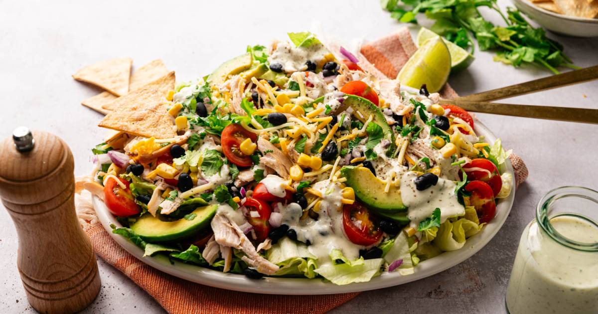 Southwest Chopped Salad – {Excessive Protein & Spicy Ranch!}