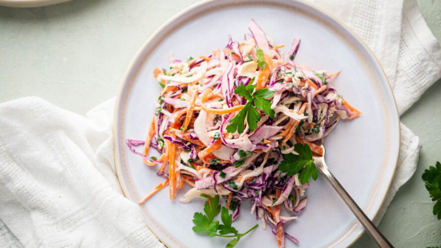 The Greatest Coleslaw (with Greek Yogurt!) {Greek Yogurt, No Mayo}