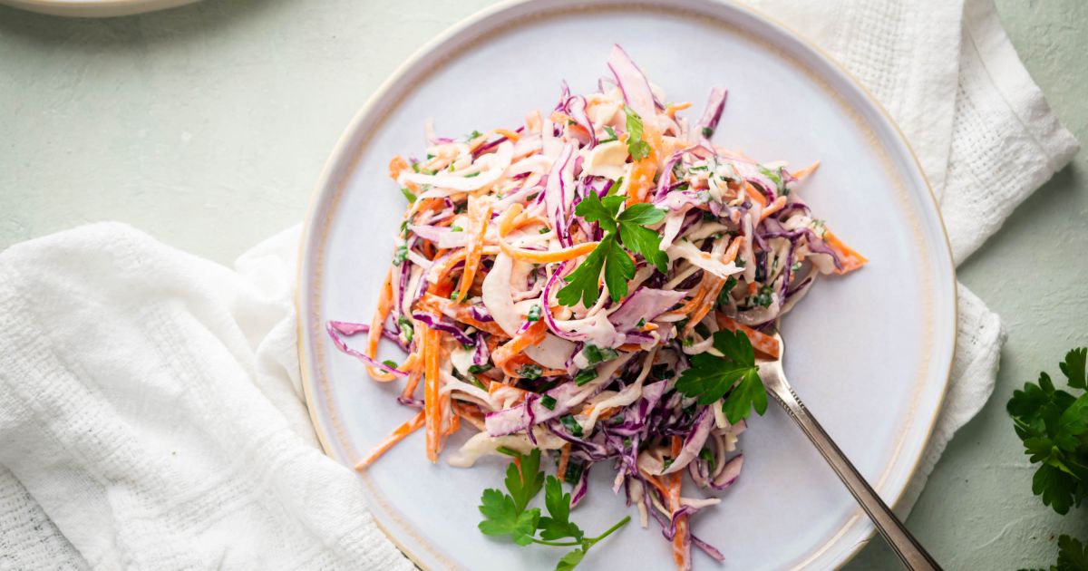 The Greatest Coleslaw (with Greek Yogurt!) {Greek Yogurt, No Mayo}