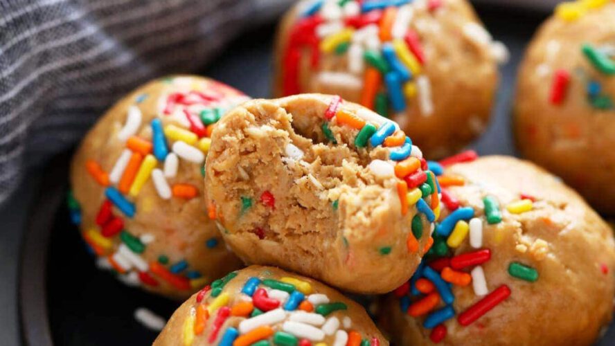 Birthday Cake Protein Balls (No Meals Processor!)