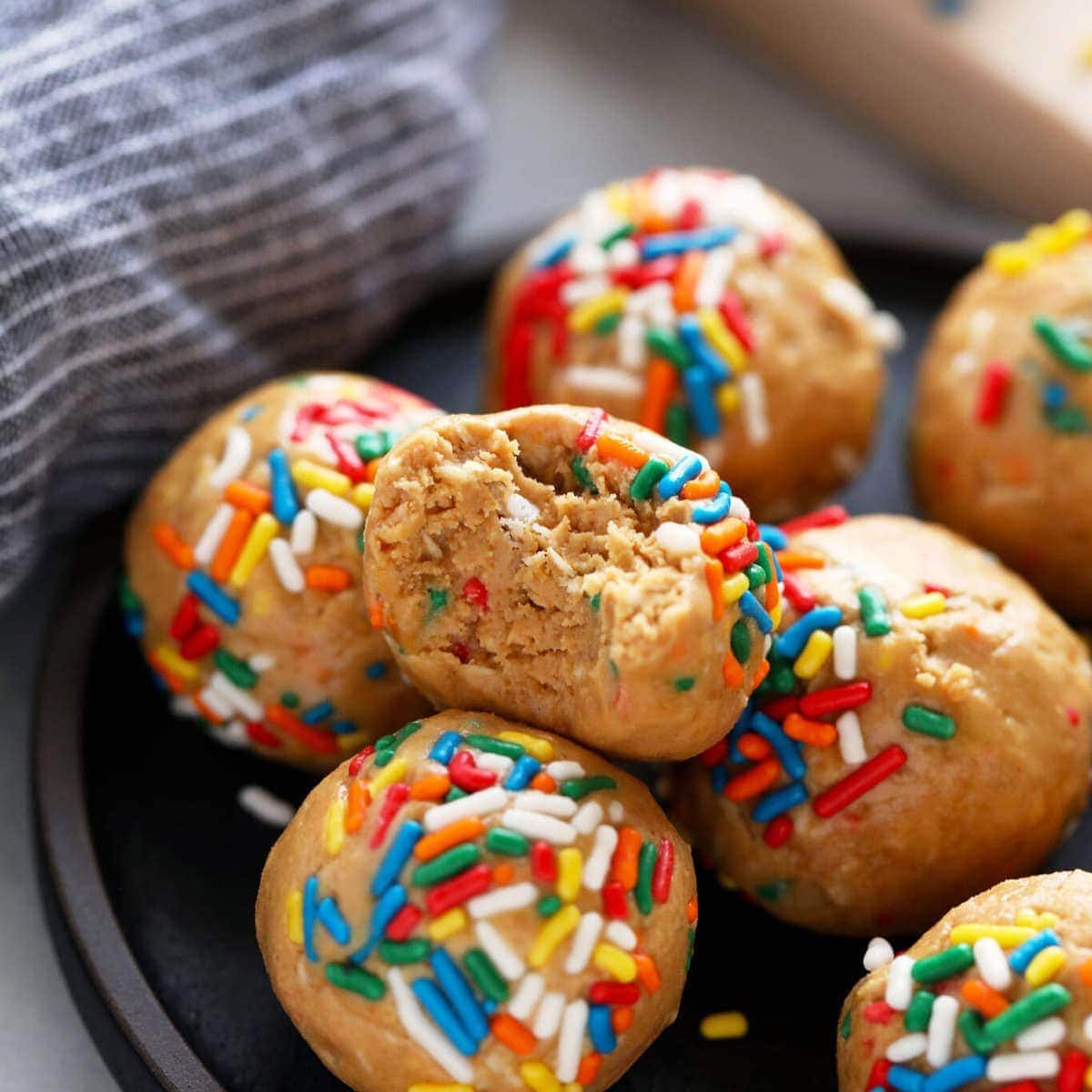 Birthday Cake Protein Balls (No Meals Processor!)