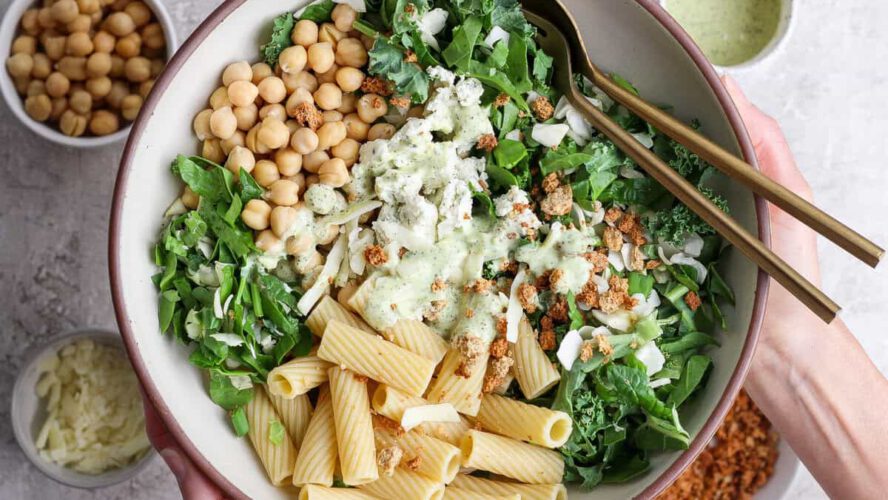 Inexperienced Goddess Pasta Salad (Solely 6 Elements!)