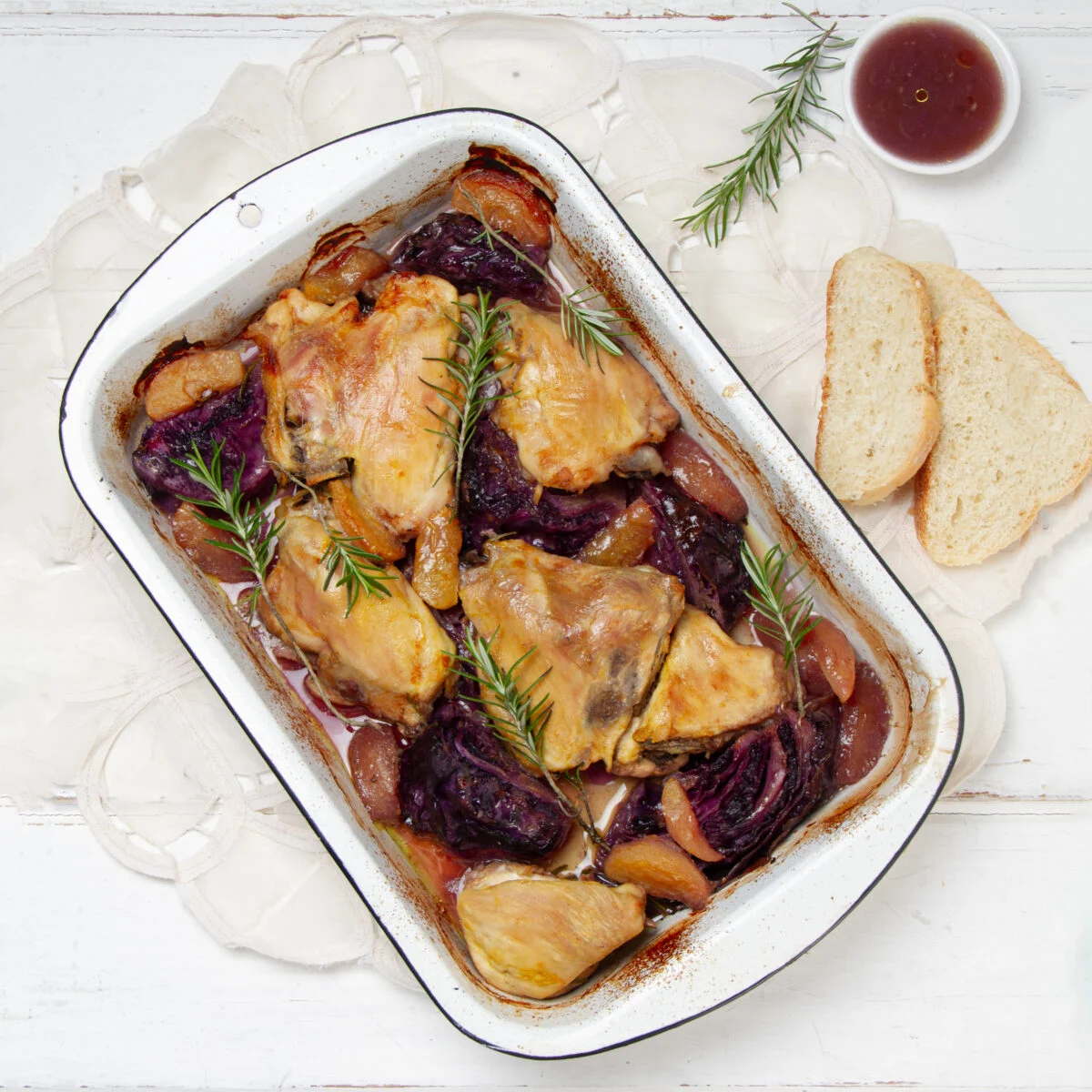 Apple Cider Baked Hen and Cabbage