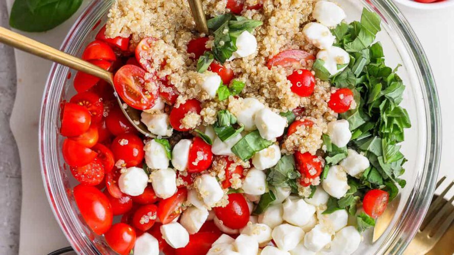 Contemporary Caprese Quinoa Salad (15g Protein!)