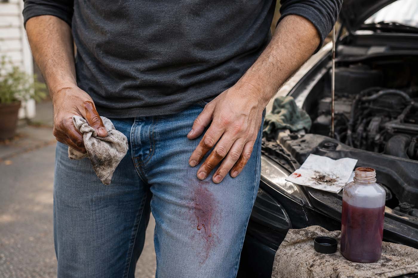 Get Transmission Fluid Out of Garments (Oil Plus Dye)