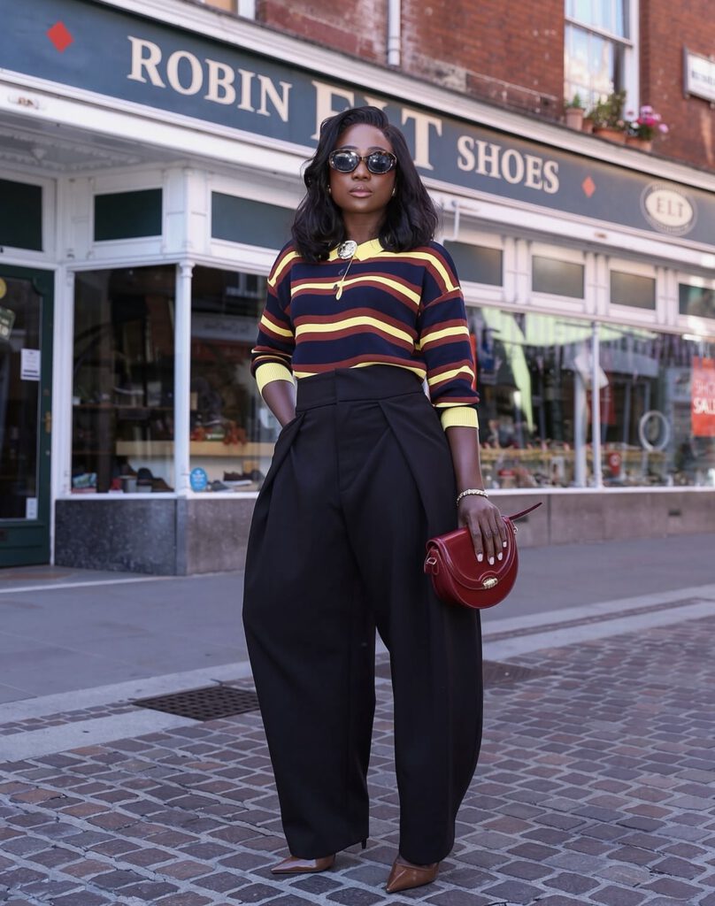 striped outfit styling