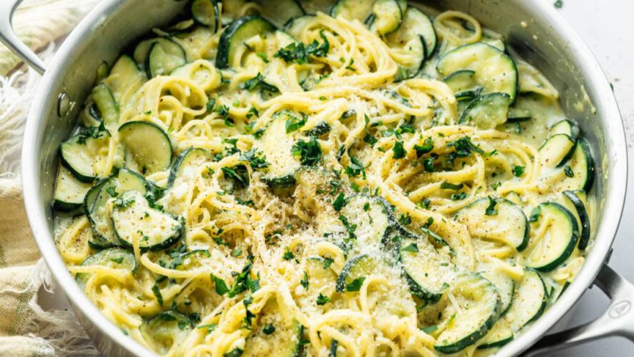 One Pot Excessive Protein Zucchini Pasta