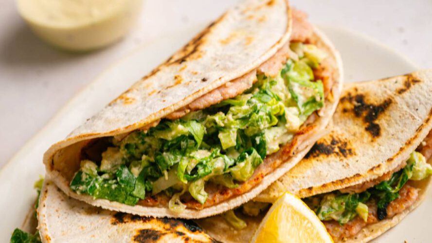Hen Caesar Smash Tacos – {With a Excessive Protein Caesar Dressing!}