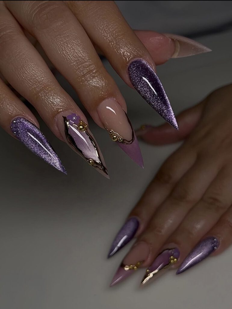 fall purple nail designs